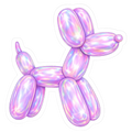 Poolside Ballon Dog 3 inch Sticker