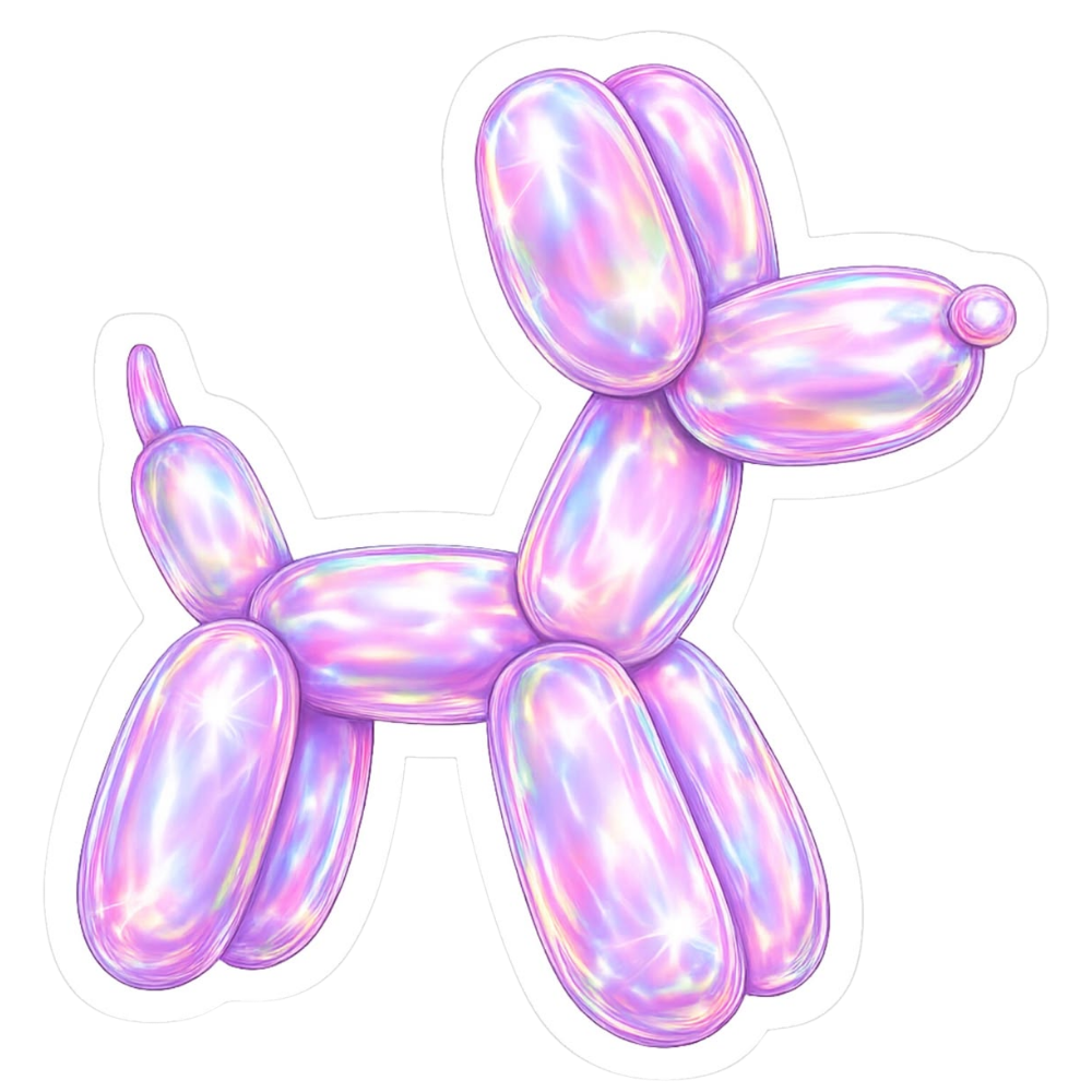 Poolside Ballon Dog 3 inch Sticker