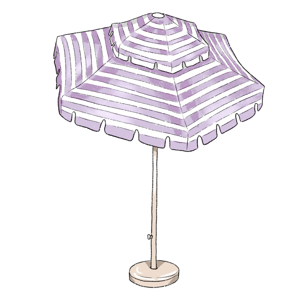 Poolside Umbrella 3-inch Sticker