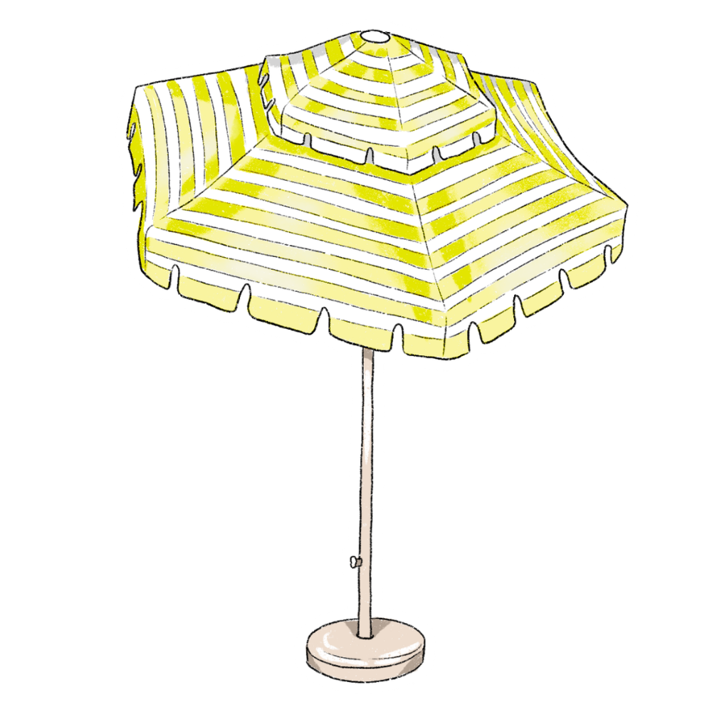 Poolside Umbrella 3-inch Sticker