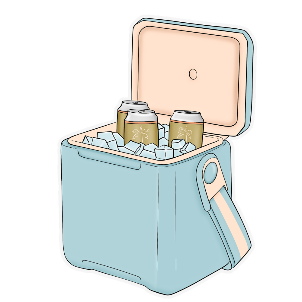 Poolside Cooler 3-inch Sticker