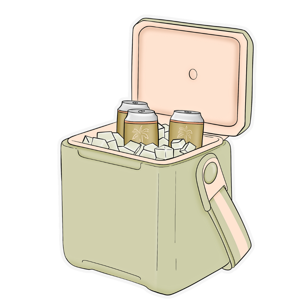 Poolside Cooler 3-inch Sticker