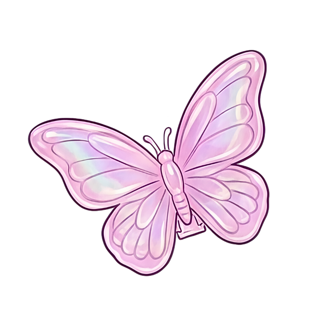 90's -3 PK Butterfly Clip Sticker 2.13-Inch