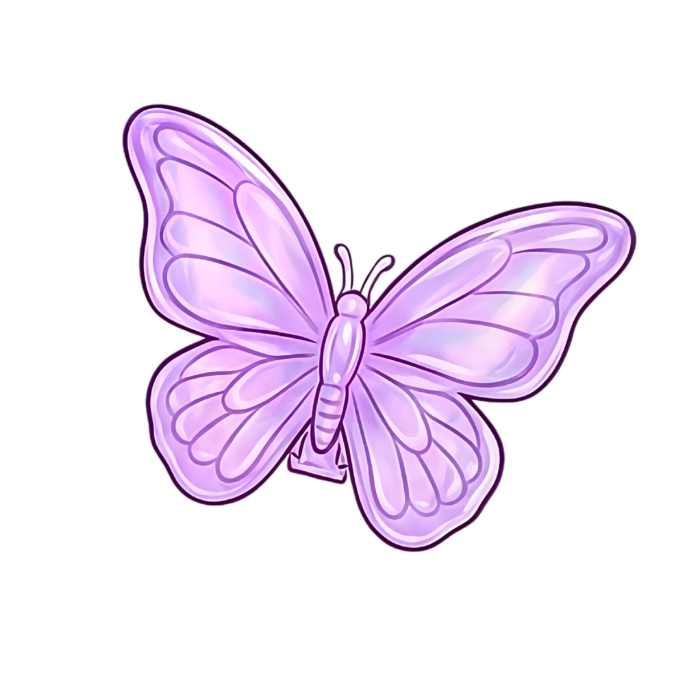 90's -3 PK Butterfly Clip Sticker 2.13-Inch