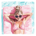 Poolside Girl 3 Inch Sticker