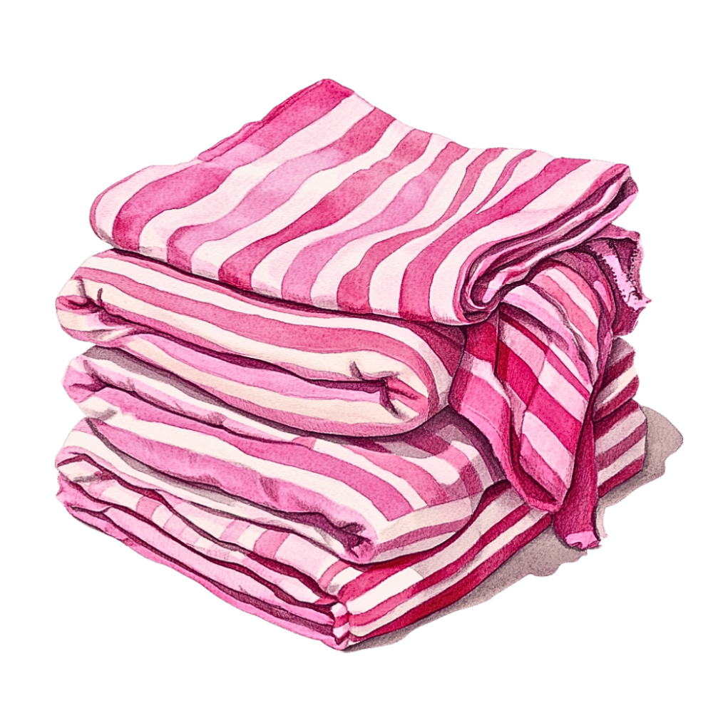 Poolside Pink Towel Stack 3inch Sticker